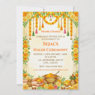 Convite para Cerimônia de Haldi