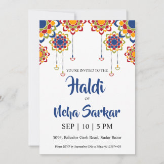 convite para cerimônia de haldi