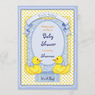 Convite para Chá Azul de Borracha Ducky