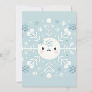 Convite para Chá Baby Boy Flocos de Neve Azul-Inve