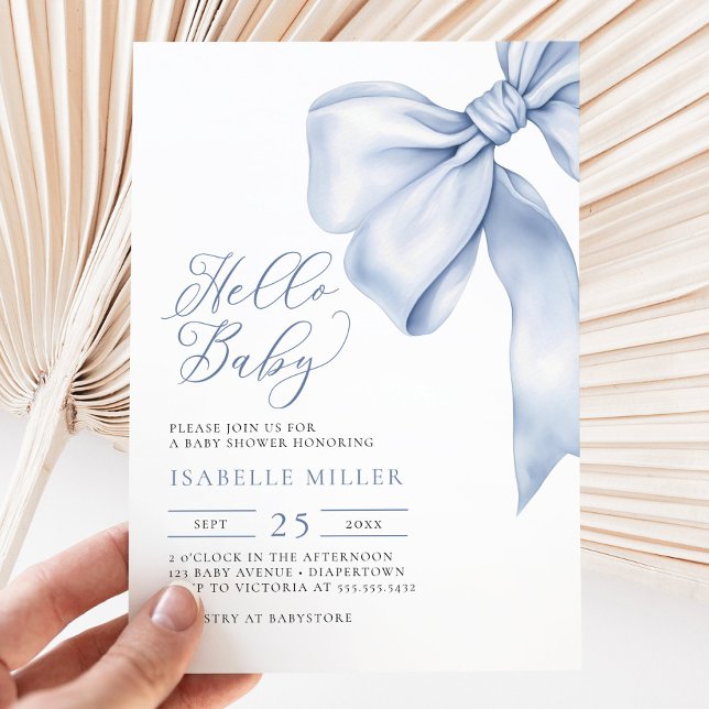 Convite para Chá Blue Baby Boy (Blue Baby Boy Shower Invitation)