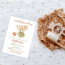 Convite para Chá Boho Baby Boy Watercolor