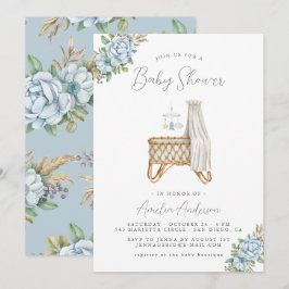 Convite para Chá Boho Floral Baby Boy