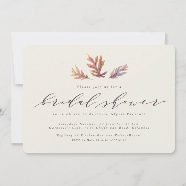 Convite para chá casamento outono (Frente)