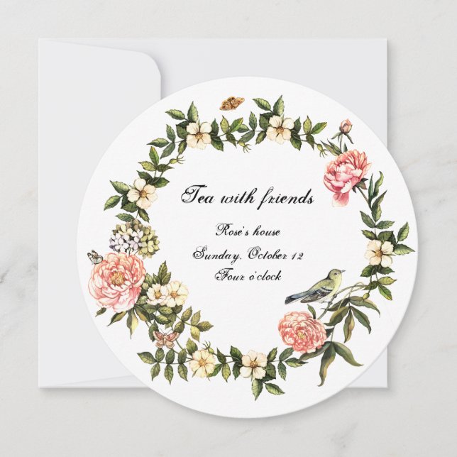 Convite Para Chá Com Amigos (Frente)