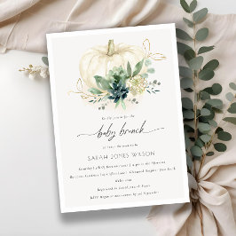 Convite para Chá de Abóbora Azul Pumpkin Baby Brun