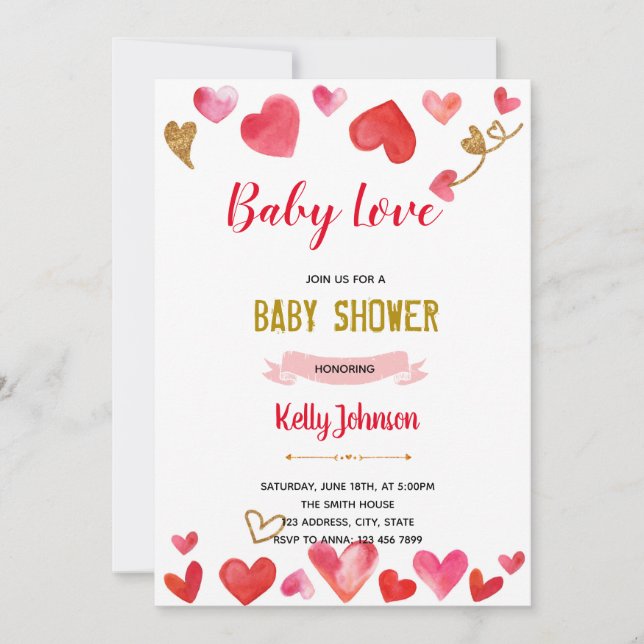 Convite para chá de amor bebê (Frente)