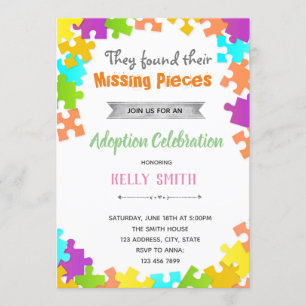 Convite para chá de aniversário de adoção de Q