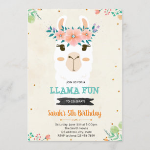 Convite para chá de aniversário de Linda Lama