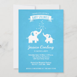 Convite para Chá de aspersão de bebê de elefante a