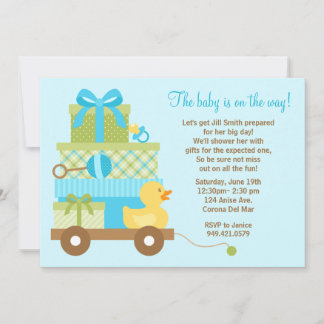Convite para Chá de Baby Boy com envelopes corresp