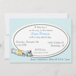 Convite para Chá de Baby Boy com Verificação Az