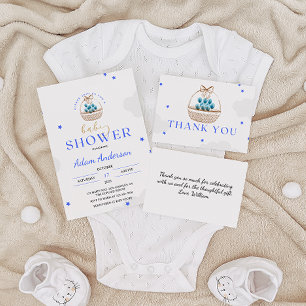 Convite para Chá de Baby Boy para Balões Azuis Mod