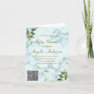 Convite para Chá de Baby Girl Code do QR Code Whit