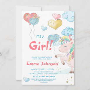Convite para Chá de BabyShower da Unicorn