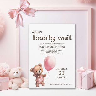 Convite para Chá de Bear Bear Baby Girl