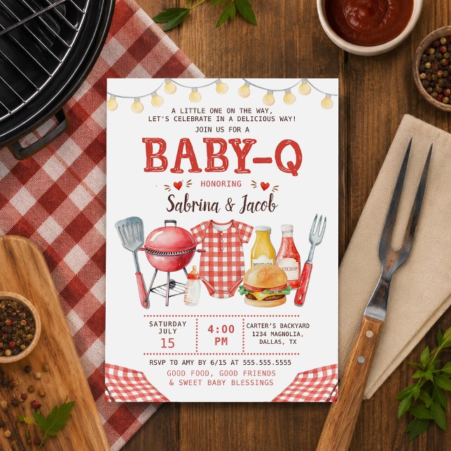 Convite para Chá de Bebê Baby-Q Churrasco Barbecue (Criador carregado)