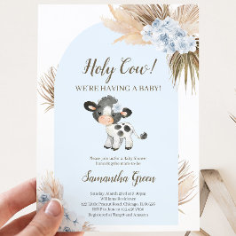 Convite para Chá de Bebê Boy Blue Holy Cow