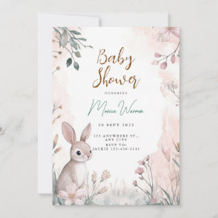 Convite para Chá de Bebê Bunny Woodland