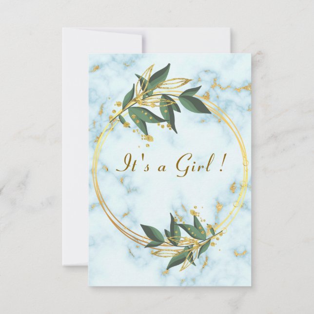 Convite para Chá de Bebê com Código QR Dourado do  (Verso)