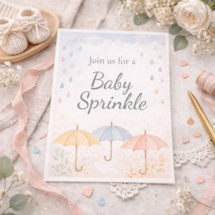 Convite para Chá de Bebê com Tema de Guarda-Chuva