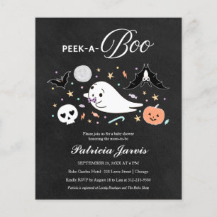 Convite para Chá de Bebê com Tema Orçamento Peek-A
