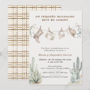 Convite Para Chá de Bebê Cowboy Menino Personalizadas