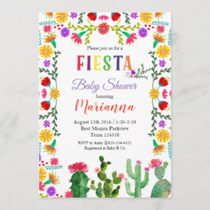 Convite para Chá de Bebê da Festa Mexicana Cinco D
