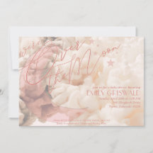 Convite para Chá de Bebê da Menina Lua Acima