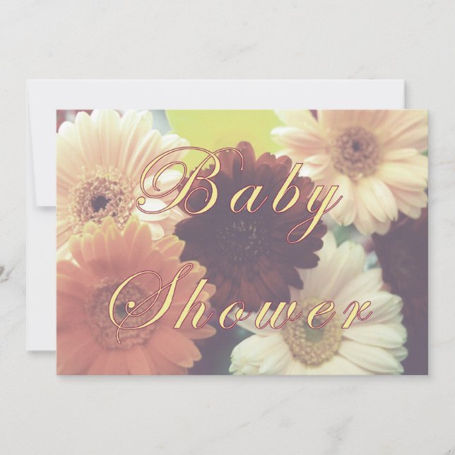 Convite para Chá de Bebê Daisy (Frente)