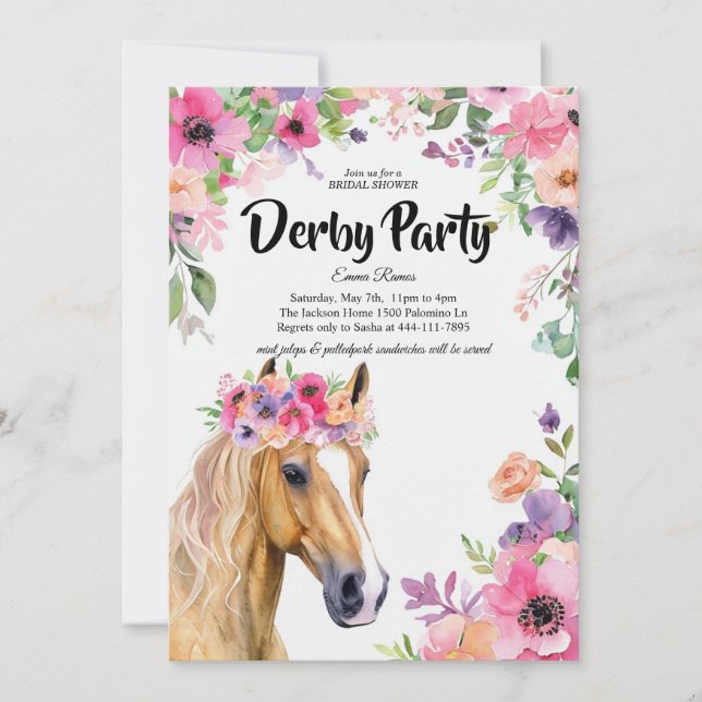 Convite para Chá de Bebê de Derby de Kentucky em A (Frente)