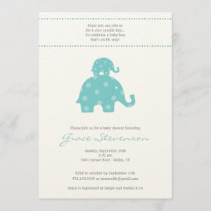 Convite para Chá de bebê de elefante para bebês