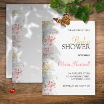Convite para Chá de Bebê de Flores de Primavera em