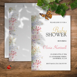 Convite para Chá de Bebê de Flores de Primavera em