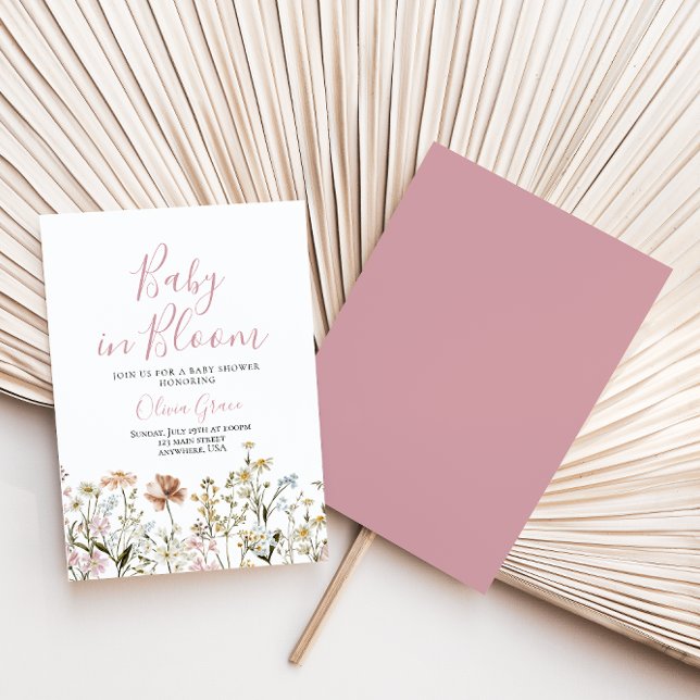 Convite para chá de bebê de flores silvestres Baby (Criador carregado)