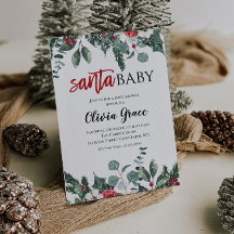 Convite para Chá de Bebê de Natal Santa Baby Chris