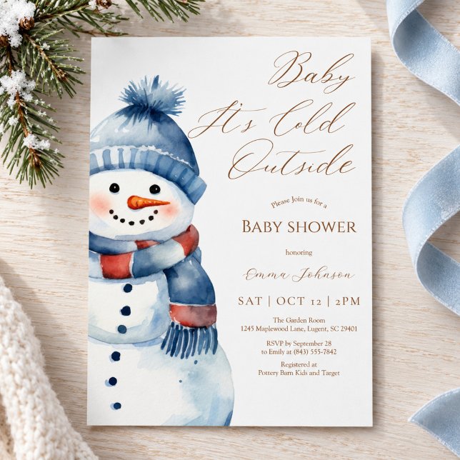 Convite para chá de bebê do boneco de neve Baby It (Criador carregado)