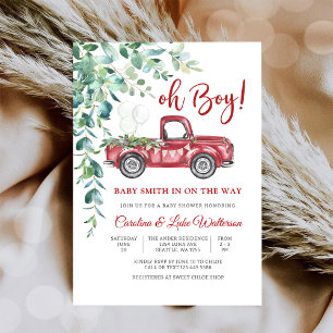 Convite para Chá de Bebê do Caminhão Vermelho Oh B