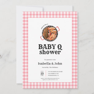 Convite para Chá de Bebê do Casal Pink Girl Baby Q