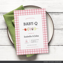 Convite para Chá de Bebê do Casal Pink Girl BabyQ