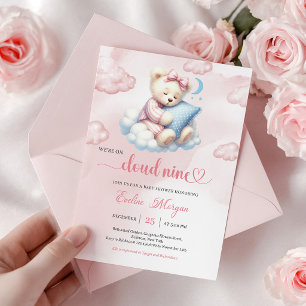 Convite para Chá de Bebê do Doce Ursinho Teddy Nuv