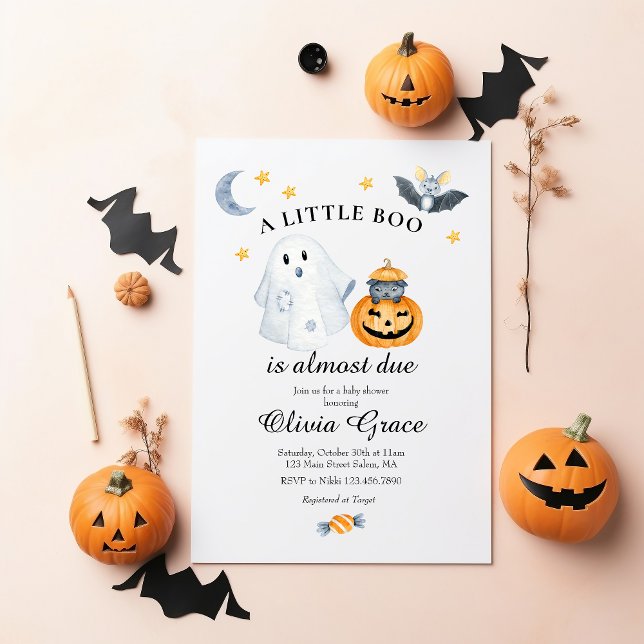 Convite para Chá de Bebê do Fantasminha de Hallowe (Criador carregado)