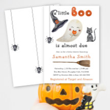 Convite para Chá de Bebê do Fantasminha de Hallowe