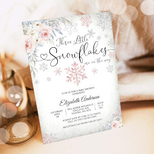 Convite para Chá de Bebê do Floco de Neve de Inver