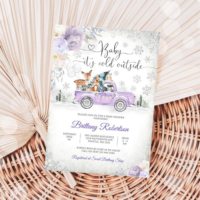 Convite para Chá de Bebê do Inverno Florestal (Criador carregado)