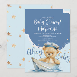 Convite para Chá de Bebê do Marinheiro Urso