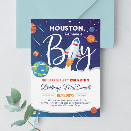 Convite para Chá de Bebê do Menino Sistema Solar P