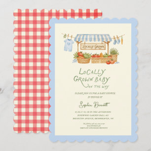 Convite para Chá de Bebê do Mercado Local Crescido