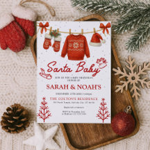 Convite para Chá de Bebê do Papai Noel