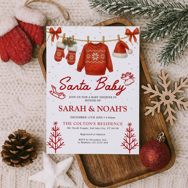 Convite para Chá de Bebê do Papai Noel  (Criador carregado)